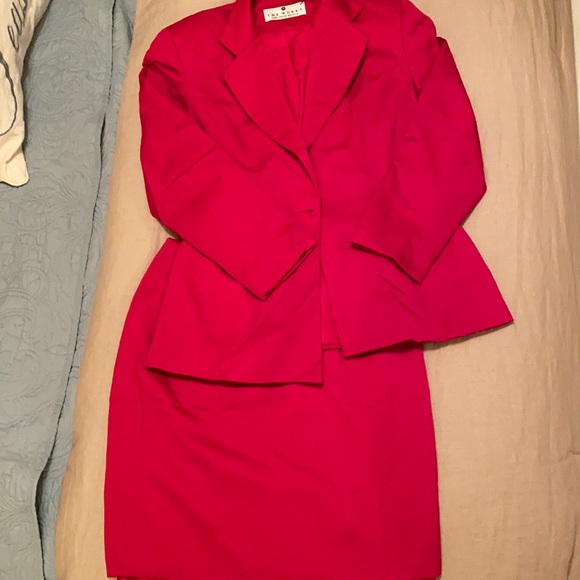 Saks Fifth Avenue Dresses & Skirts - Saks Wool Hot Berry Pink Suit